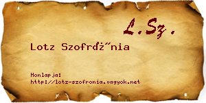 Lotz Szofrónia névjegykártya